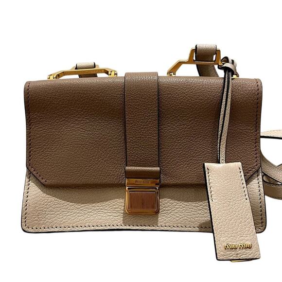 Miu Miu Handbags - Miu Miu Crossbody bag 2015 leather two tone neutrals excellent used condition